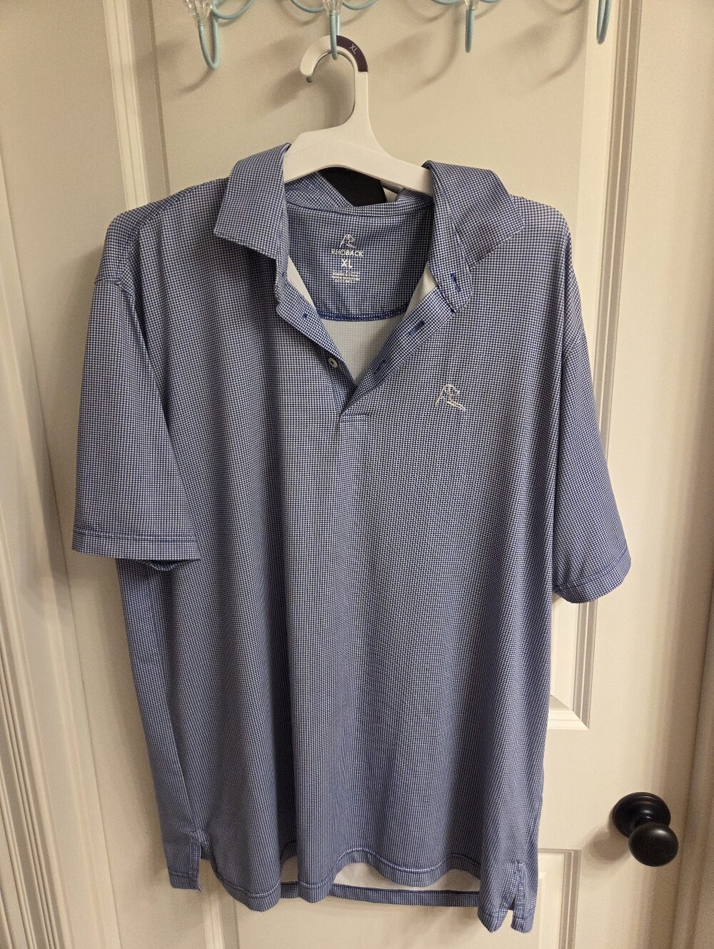Rhoback Xl Blue and White Polo